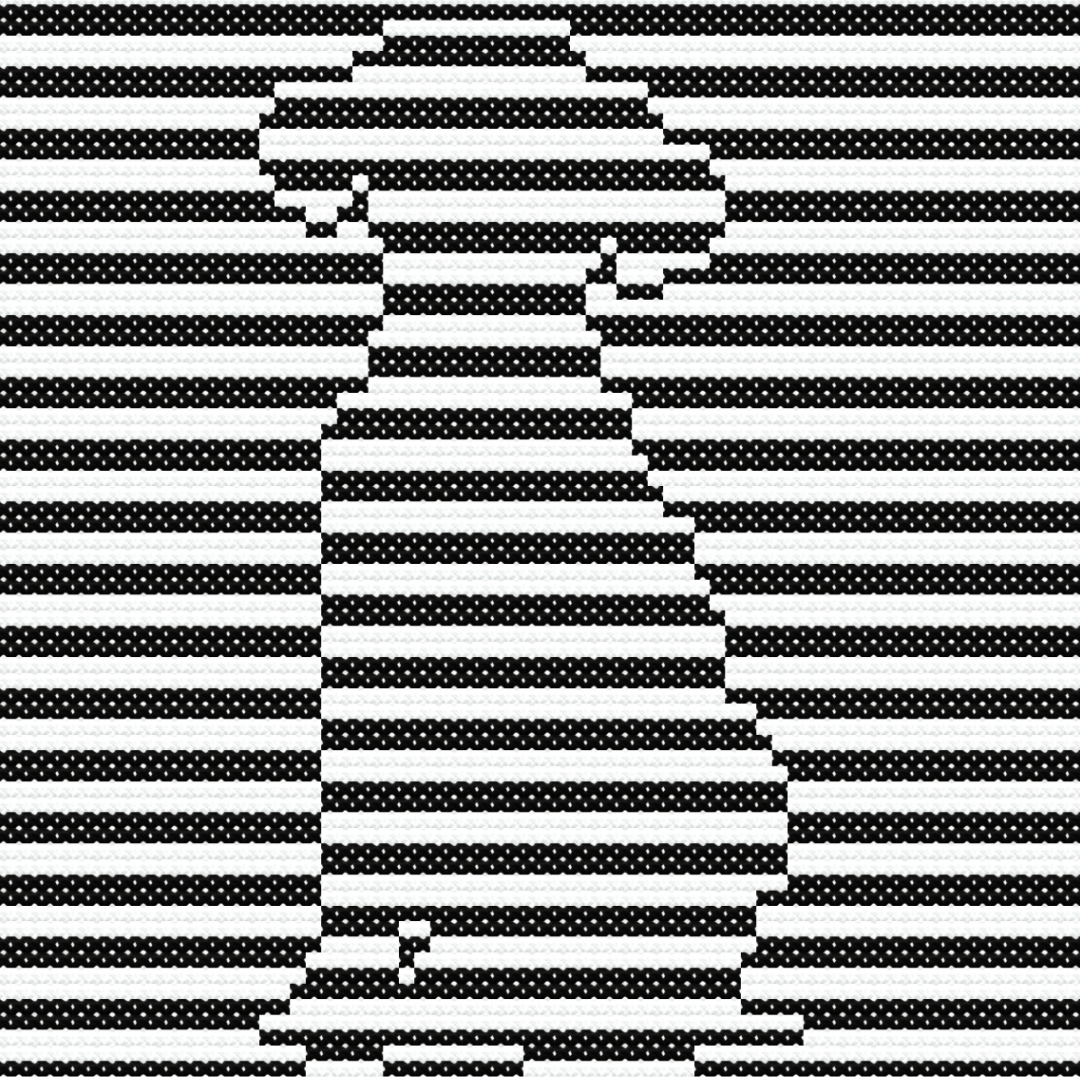 Op Art Sitting Dog Cross Stitch Pattern