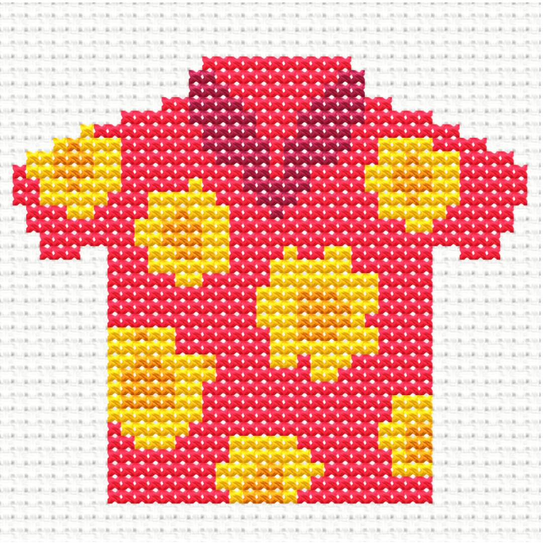 Free Red Summer Shirt - PDF Cross Stitch Pattern