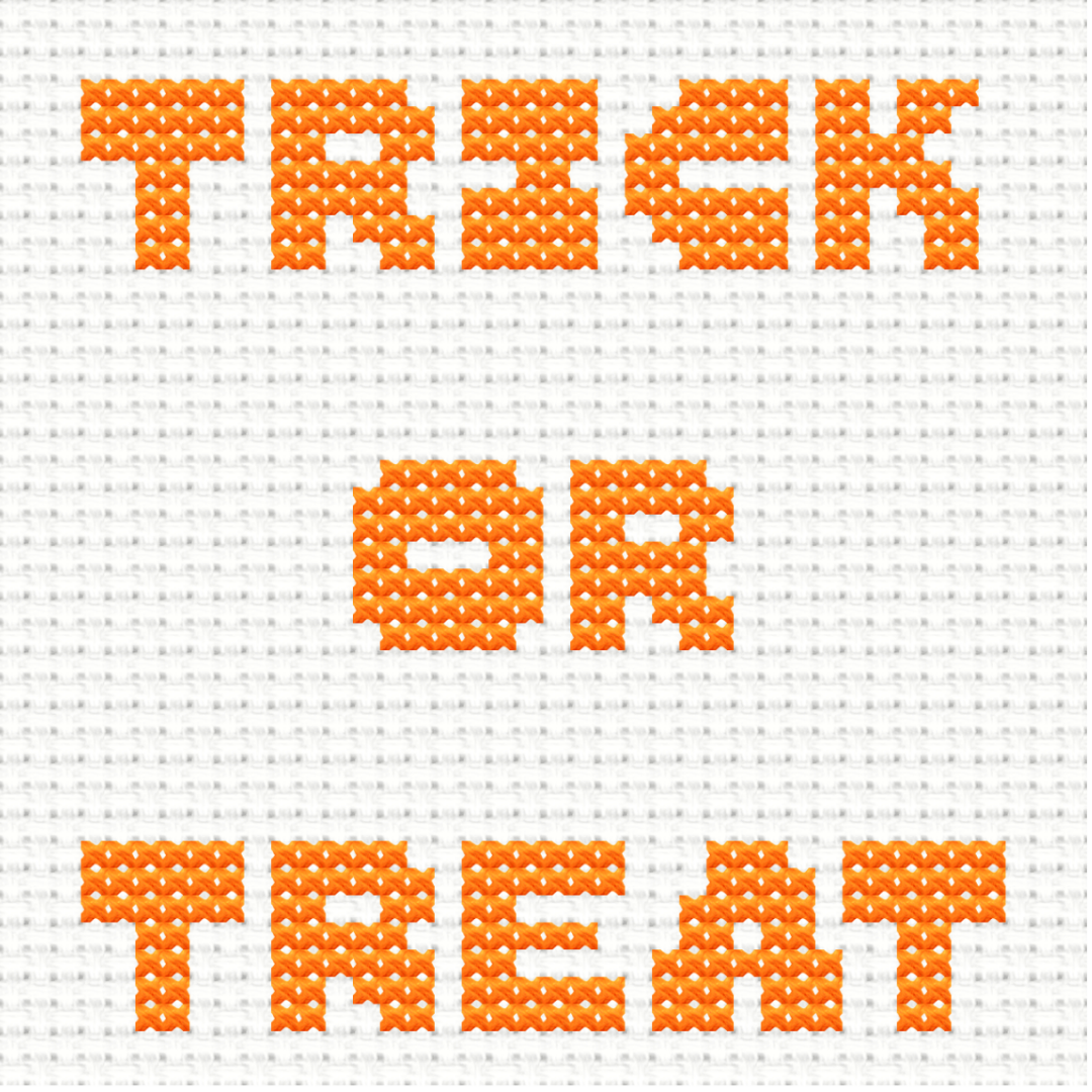 Free Simple Trick or Treat - PDF Cross Stitch Pattern