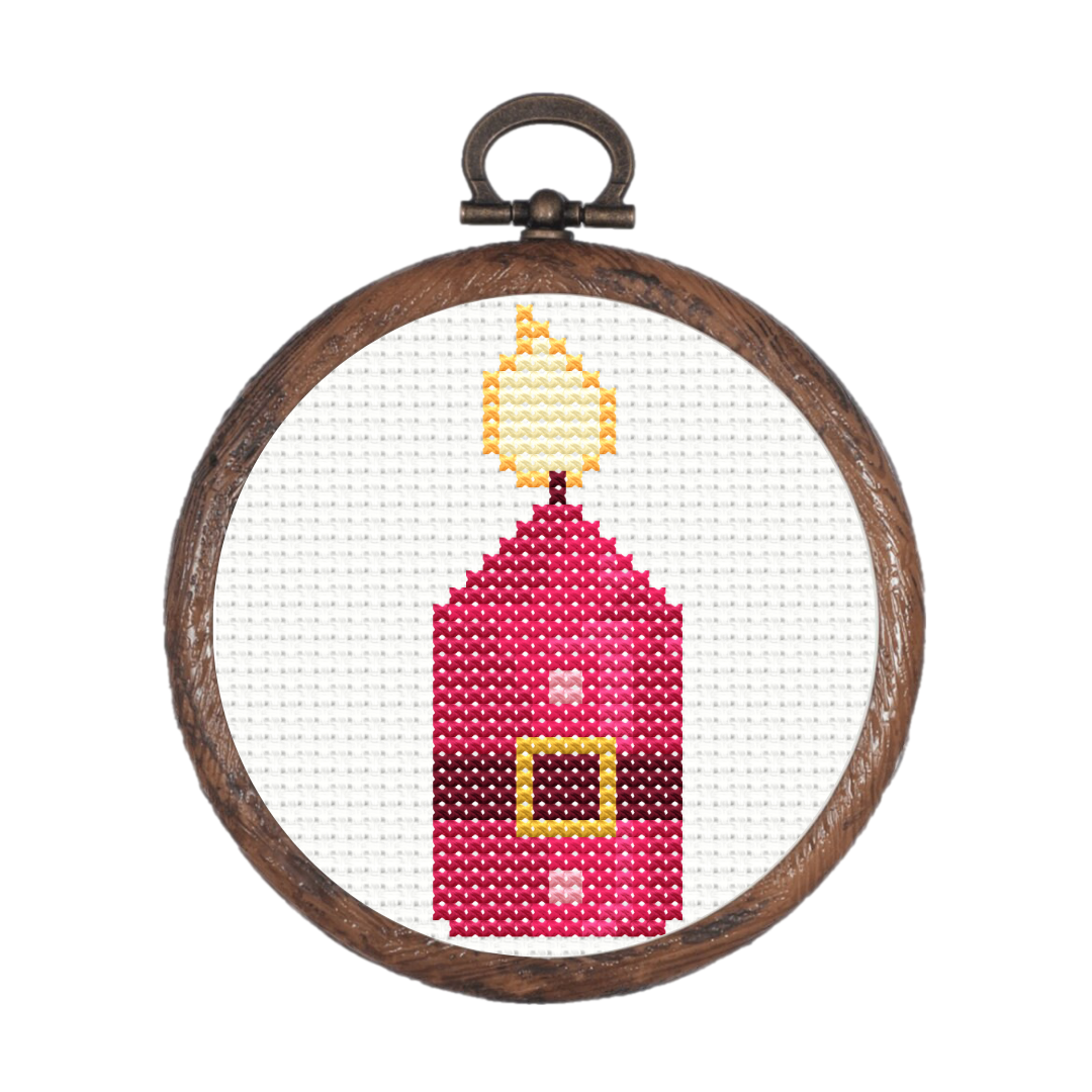 Free Santa Candle - PDF Cross Stitch Pattern