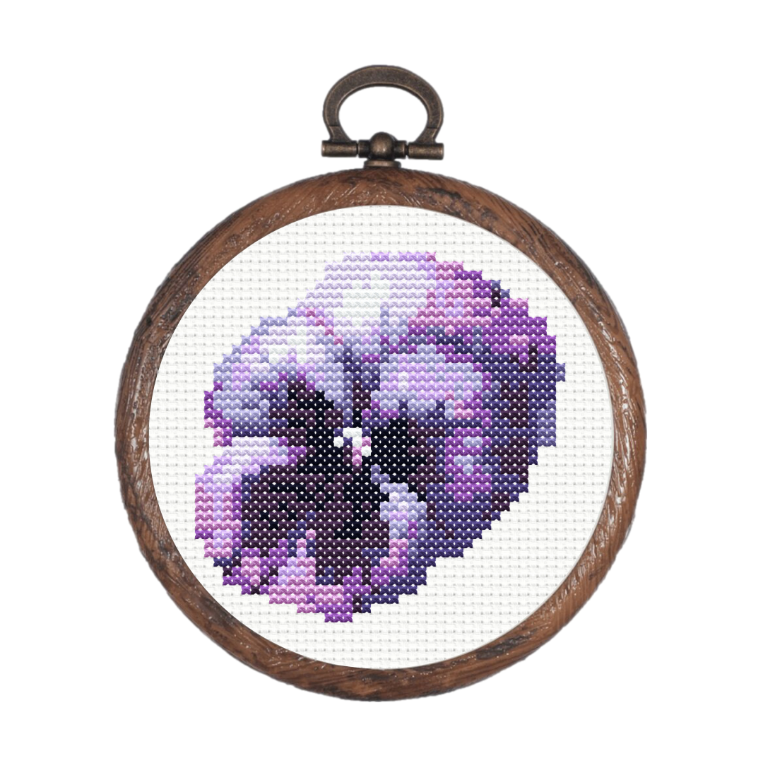 Free Purple Pansy - PDF Cross Stitch Pattern