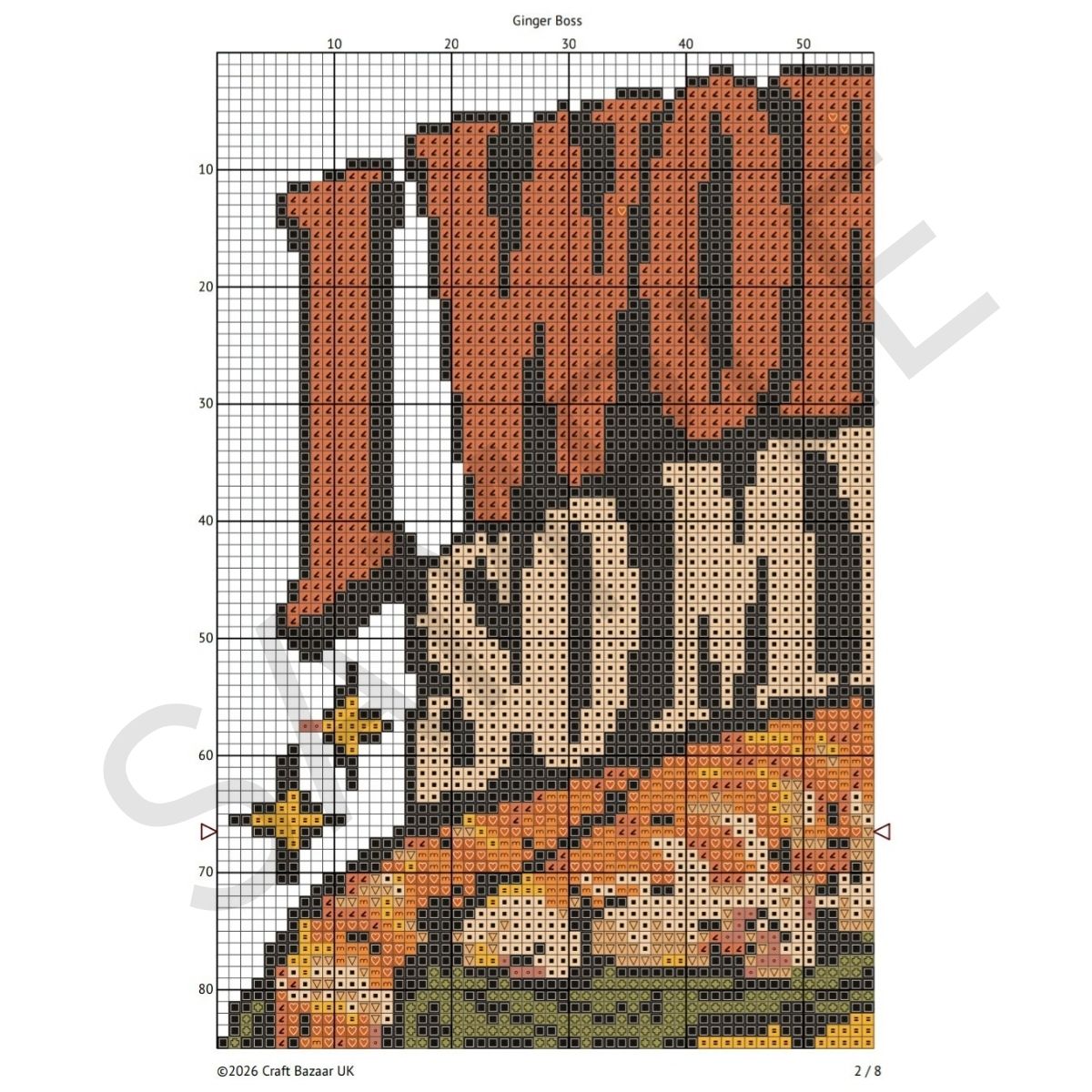 I Work Hard So My Cat Can Ignore Me – Funny Ginger Cat Cross Stitch Pattern
