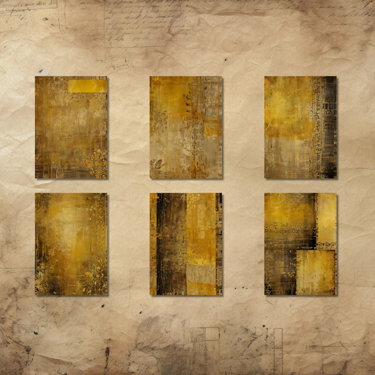 Dark Yellow Scrapbook Paper