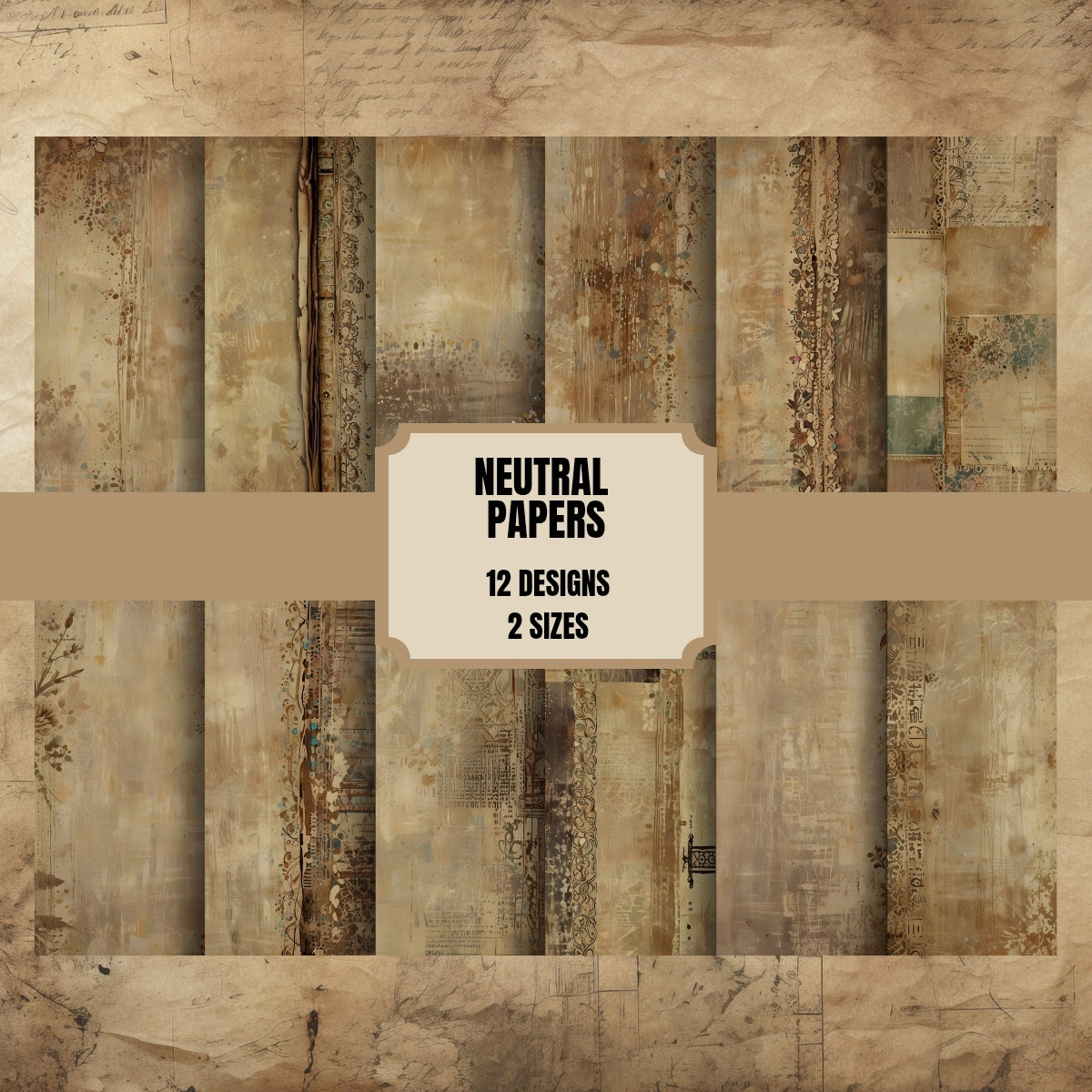 Neutral Junk Journal Papers