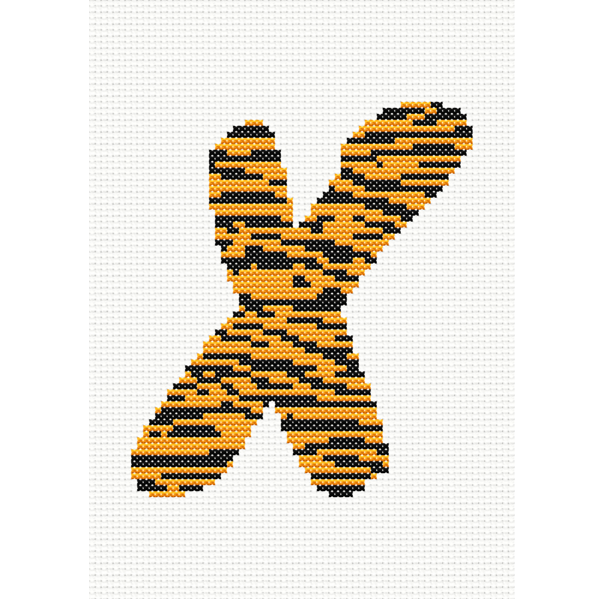 Tiger Print X Monogram Cross Stitch Pattern