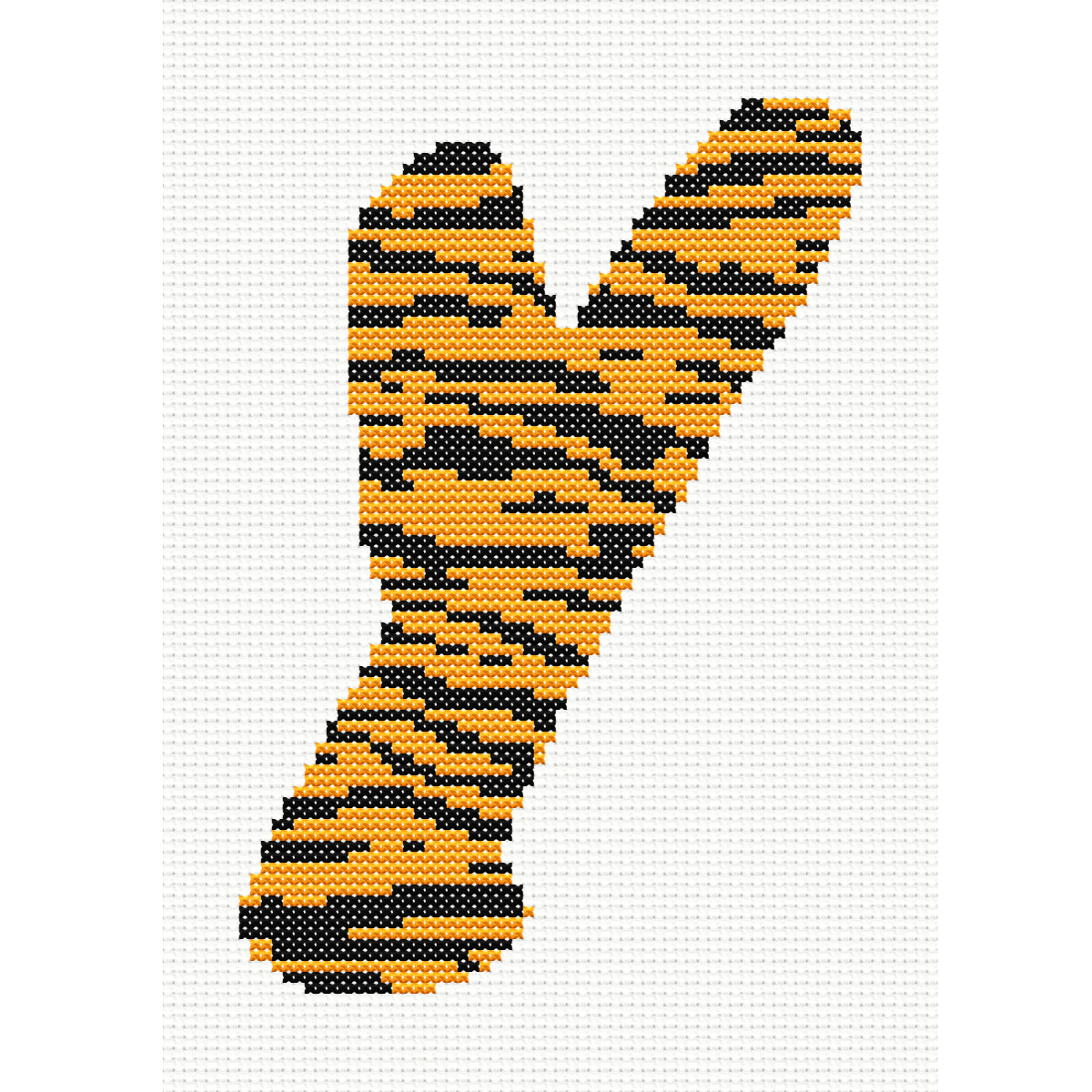 Tiger Print Y Monogram Cross Stitch Pattern