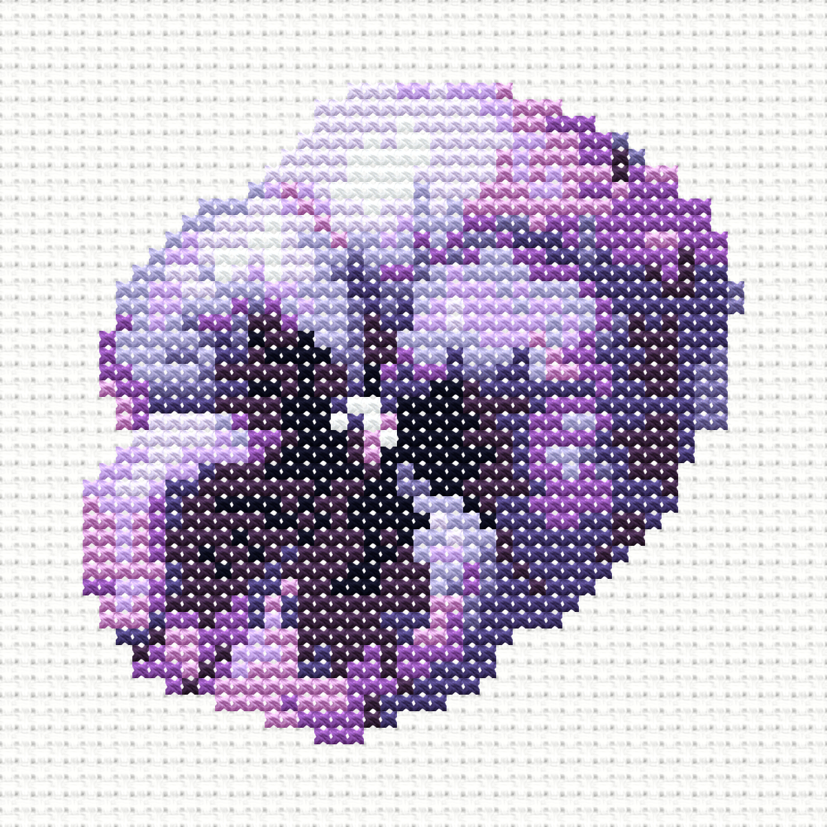 Free Purple Pansy - PDF Cross Stitch Pattern