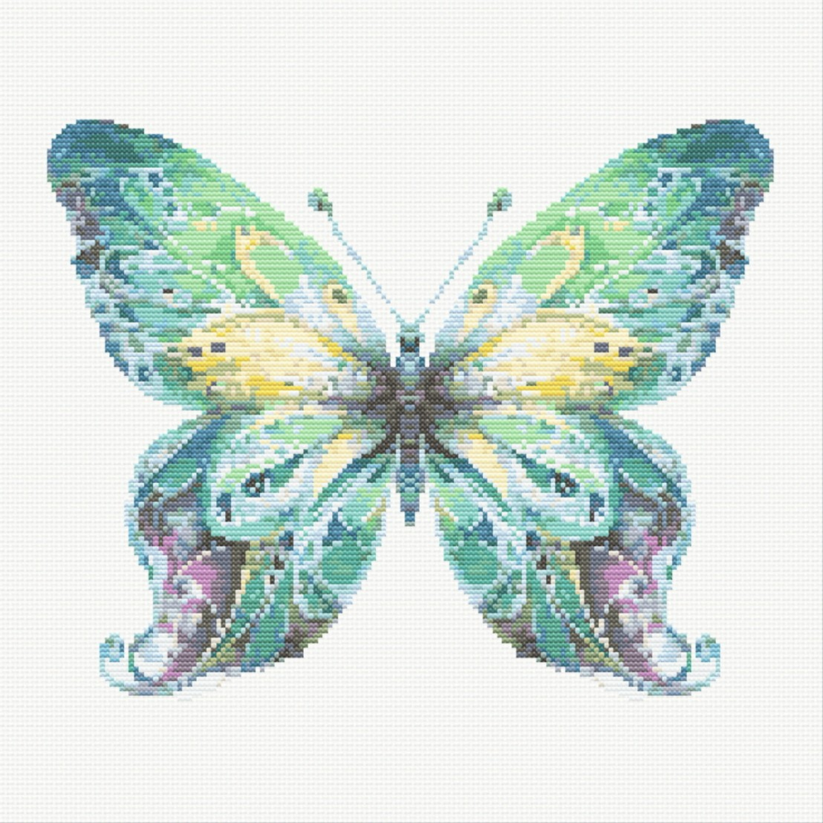 Pastel Tones Butterfly 1 Cross Stitch Pattern