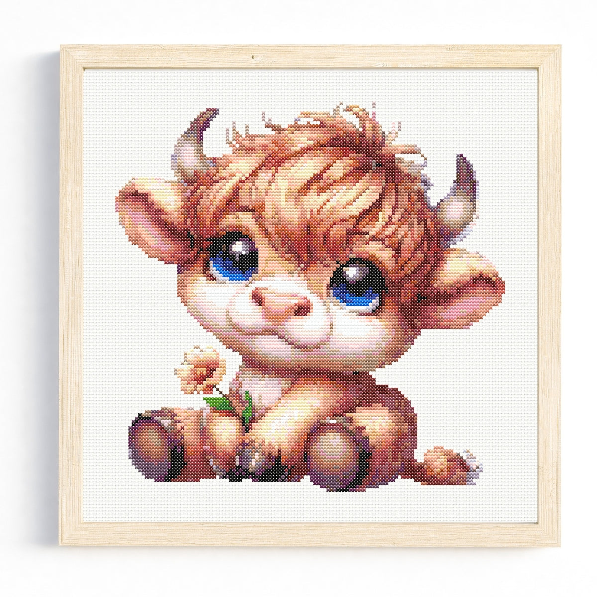 Cute Baby Highland Cow Cross Stitch Pattern