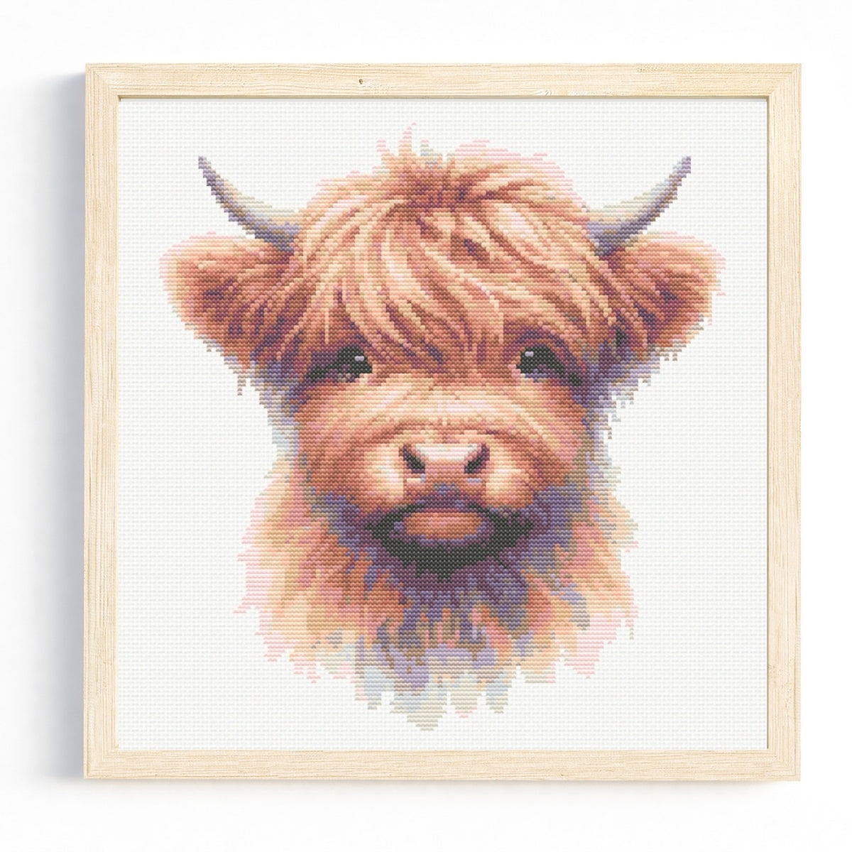 Watercolour Highland Cow Cross Stitch Pattern