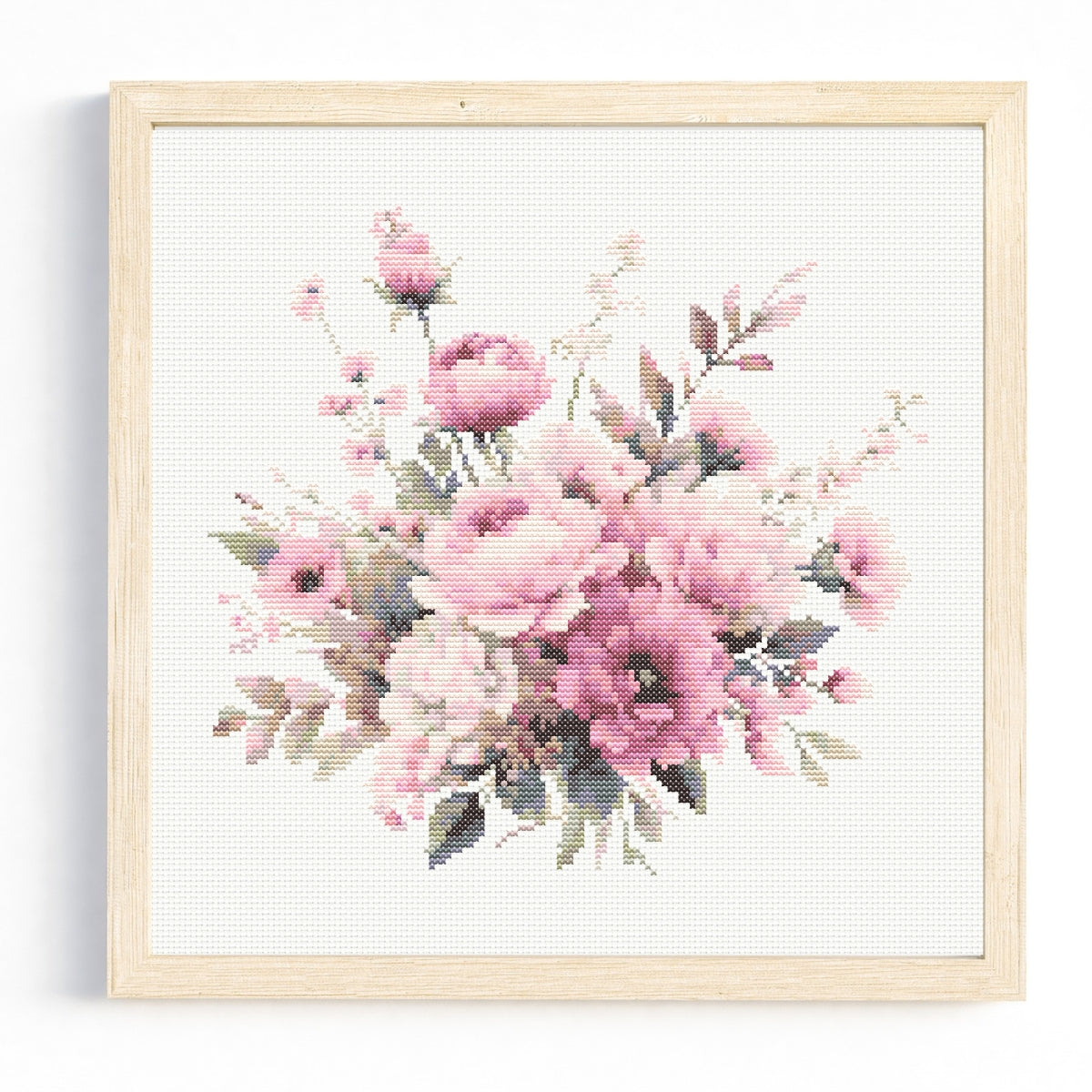 Pink Floral Bouquet Cross Stitch Pattern