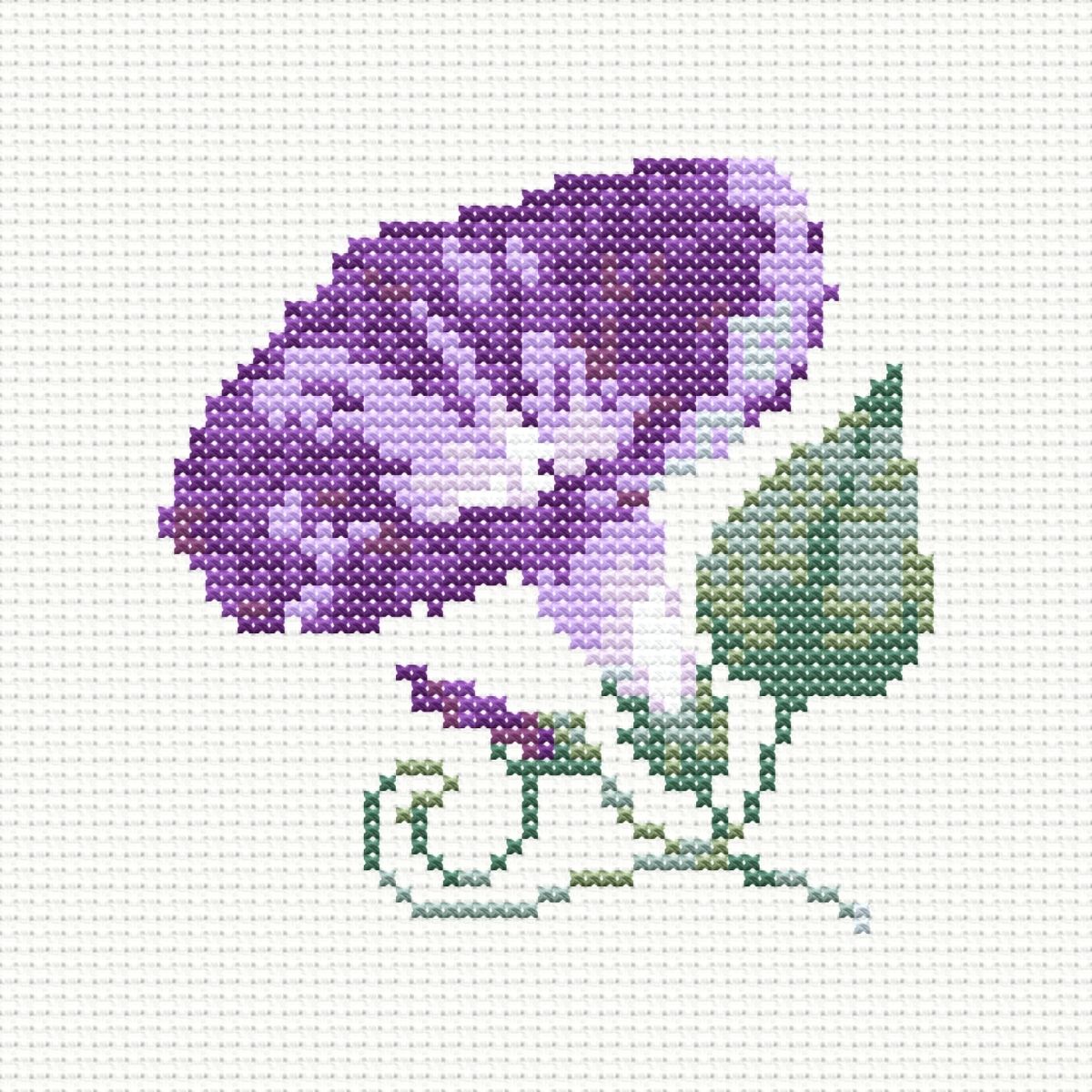 Simple Morning Glory Cross Stitch Pattern