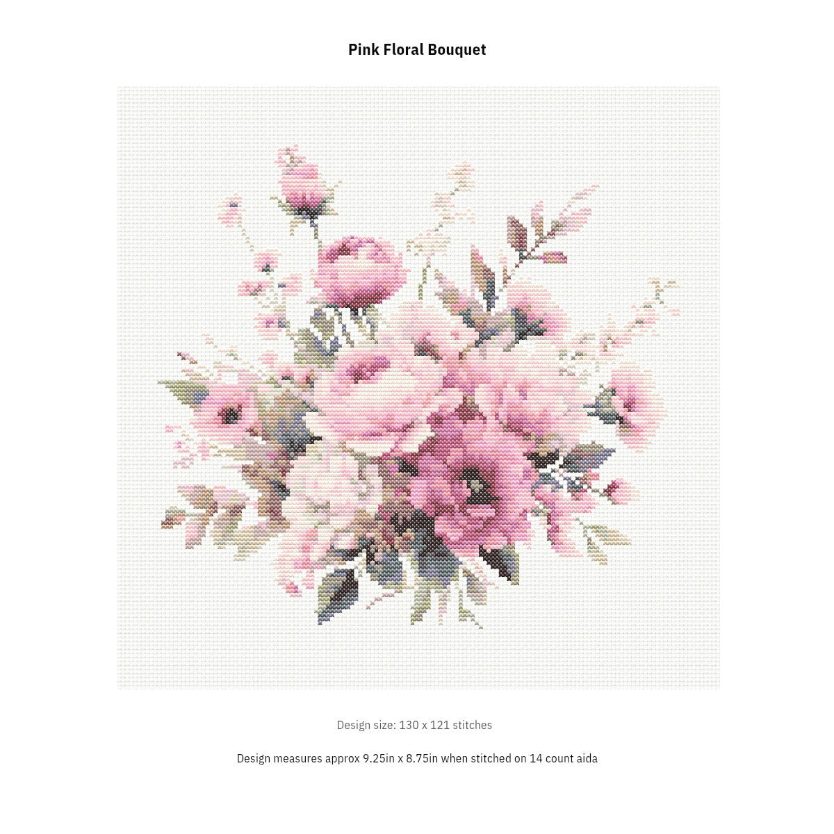 Pink Flowers Cross Stitch