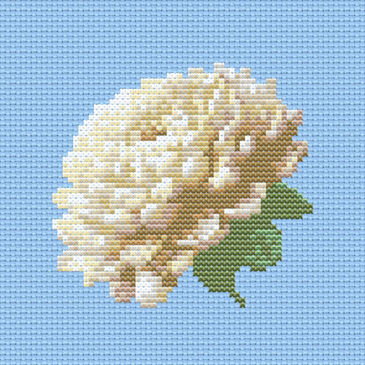 Simple Chrysanthemum Cross Stitch Pattern