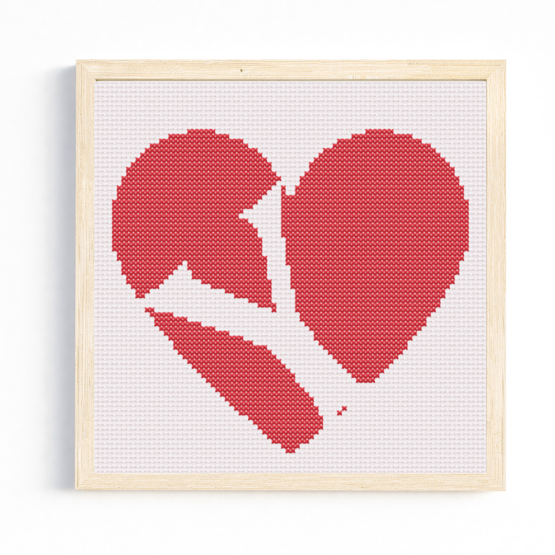 Y Monogram in Heart Cross Stitch Pattern