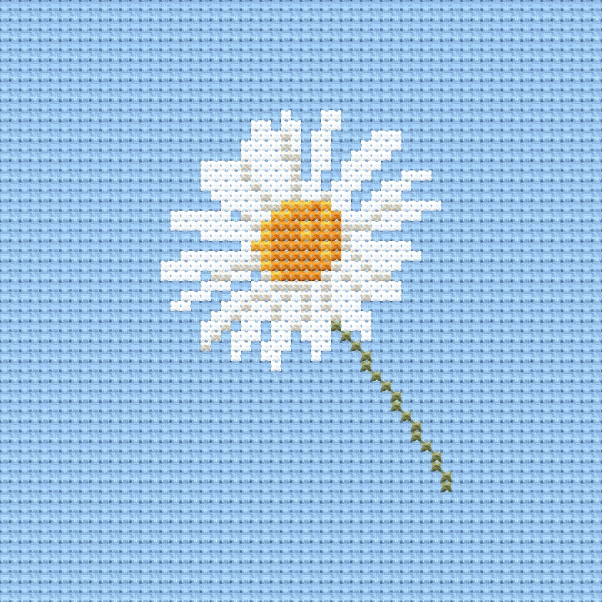 Free Simple Daisy - PDF Cross Stitch Pattern