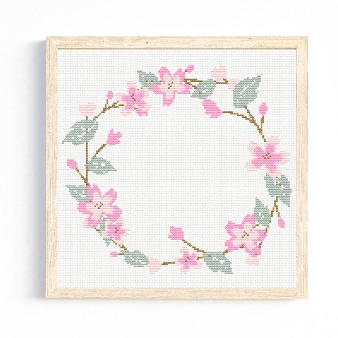 Floral Wreath 1 Cross Stitch Pattern