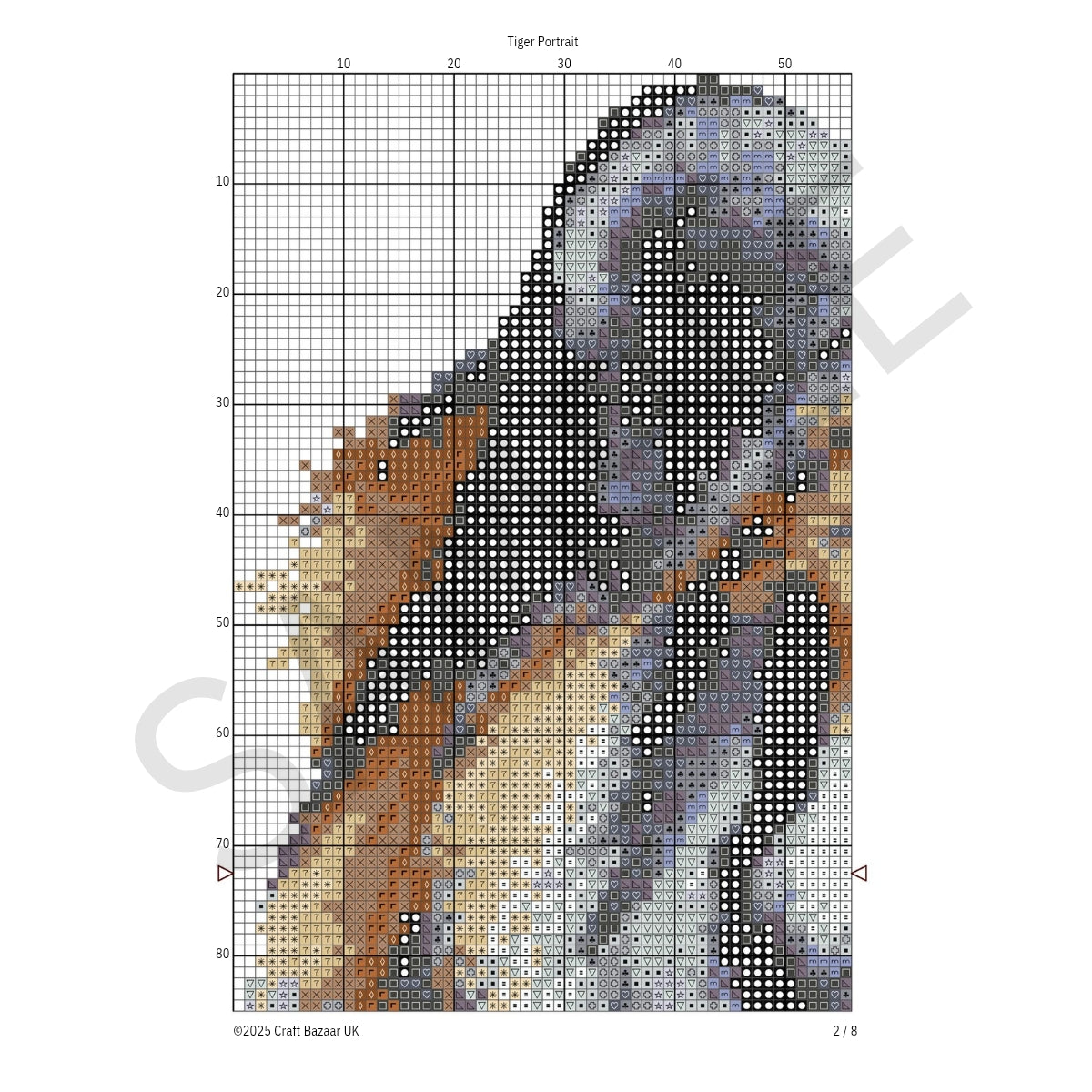 Tiger Portrait Cross Stitch Pattern