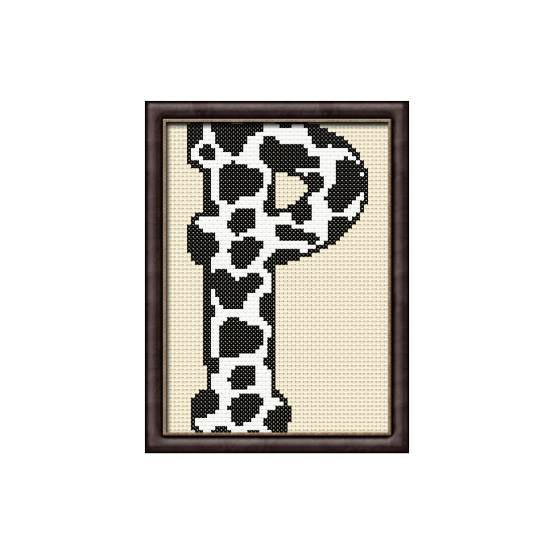 Cow Print P Monogram Cross Stitch Pattern