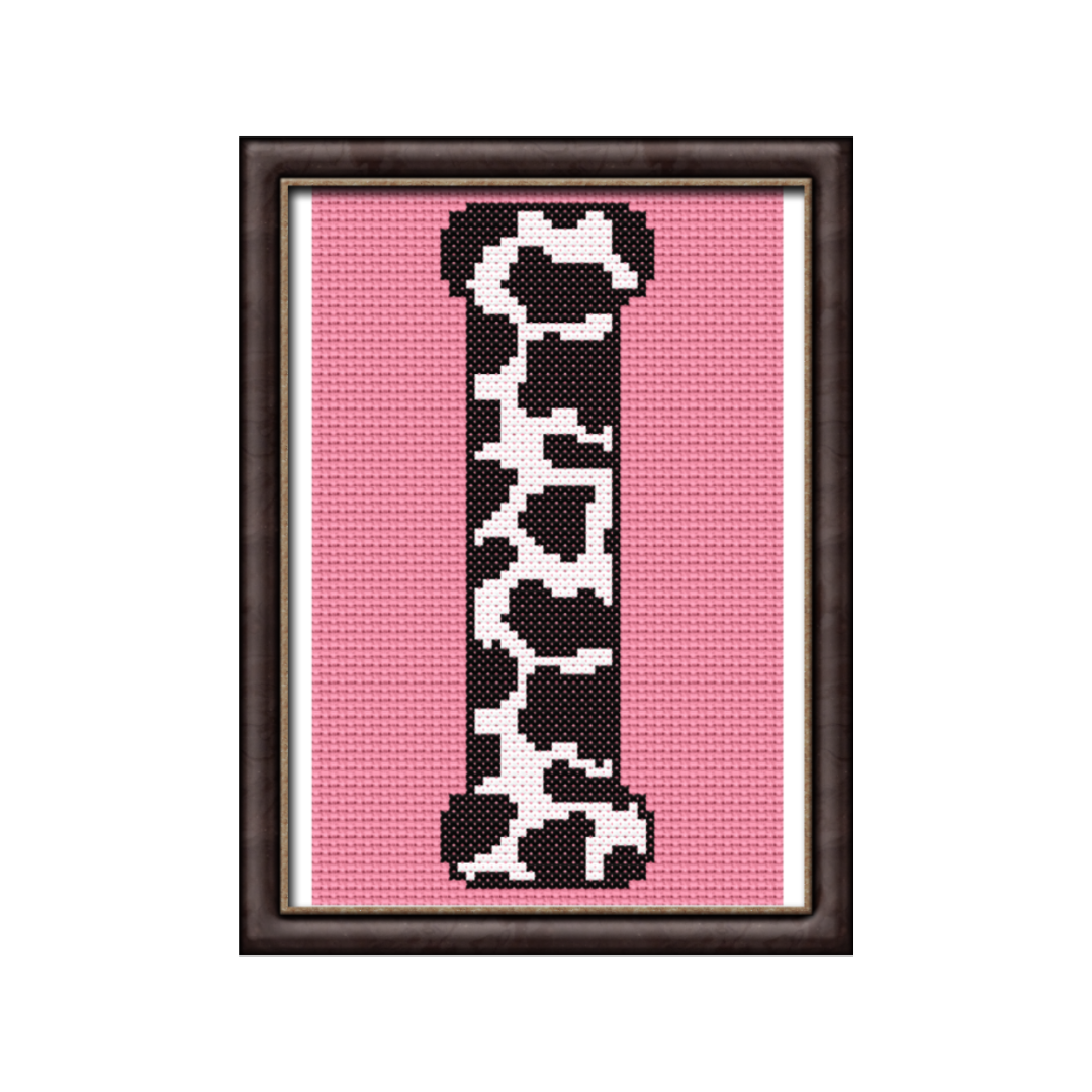 Cow Print I Monogram Cross Stitch Pattern