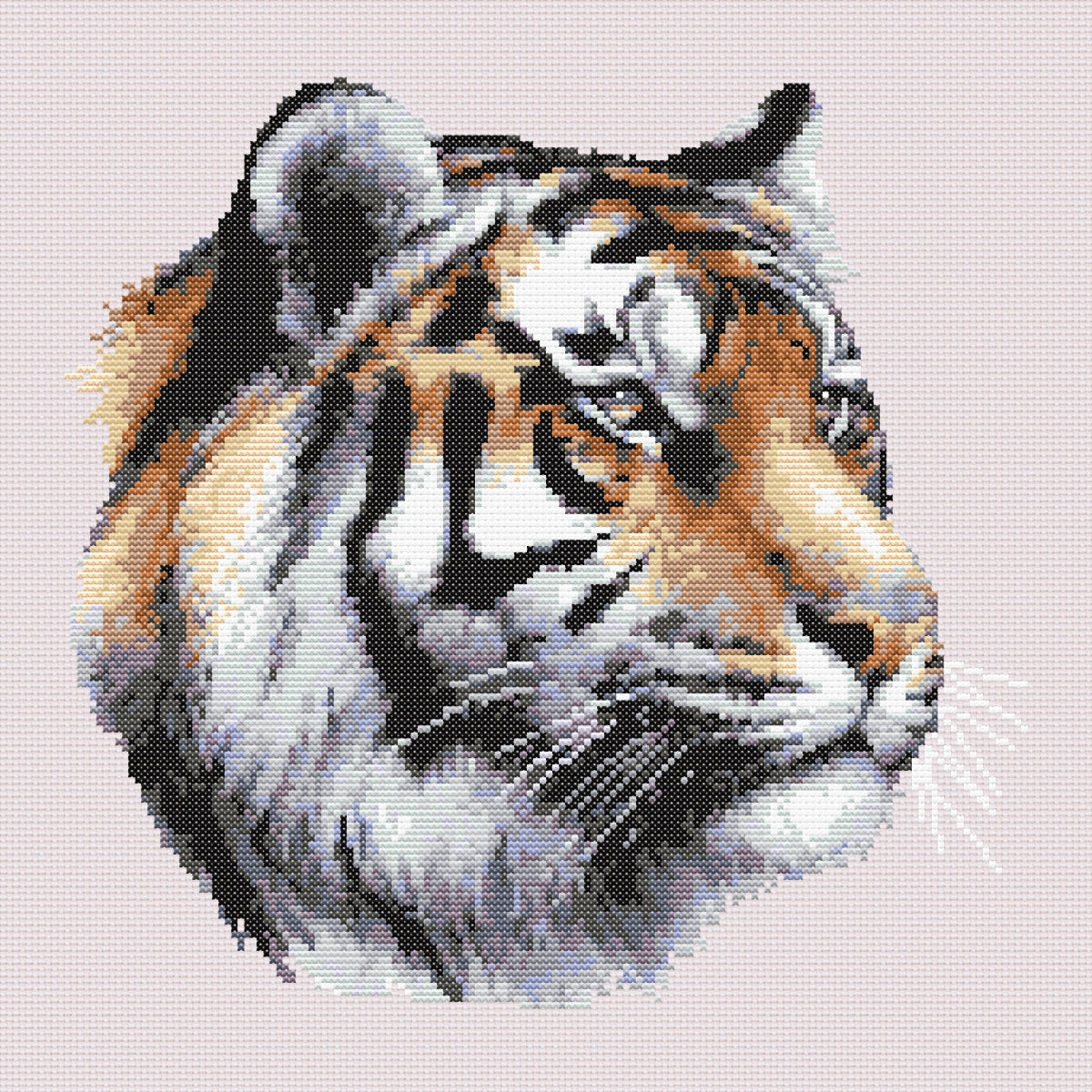 Tiger Portrait Cross Stitch Pattern