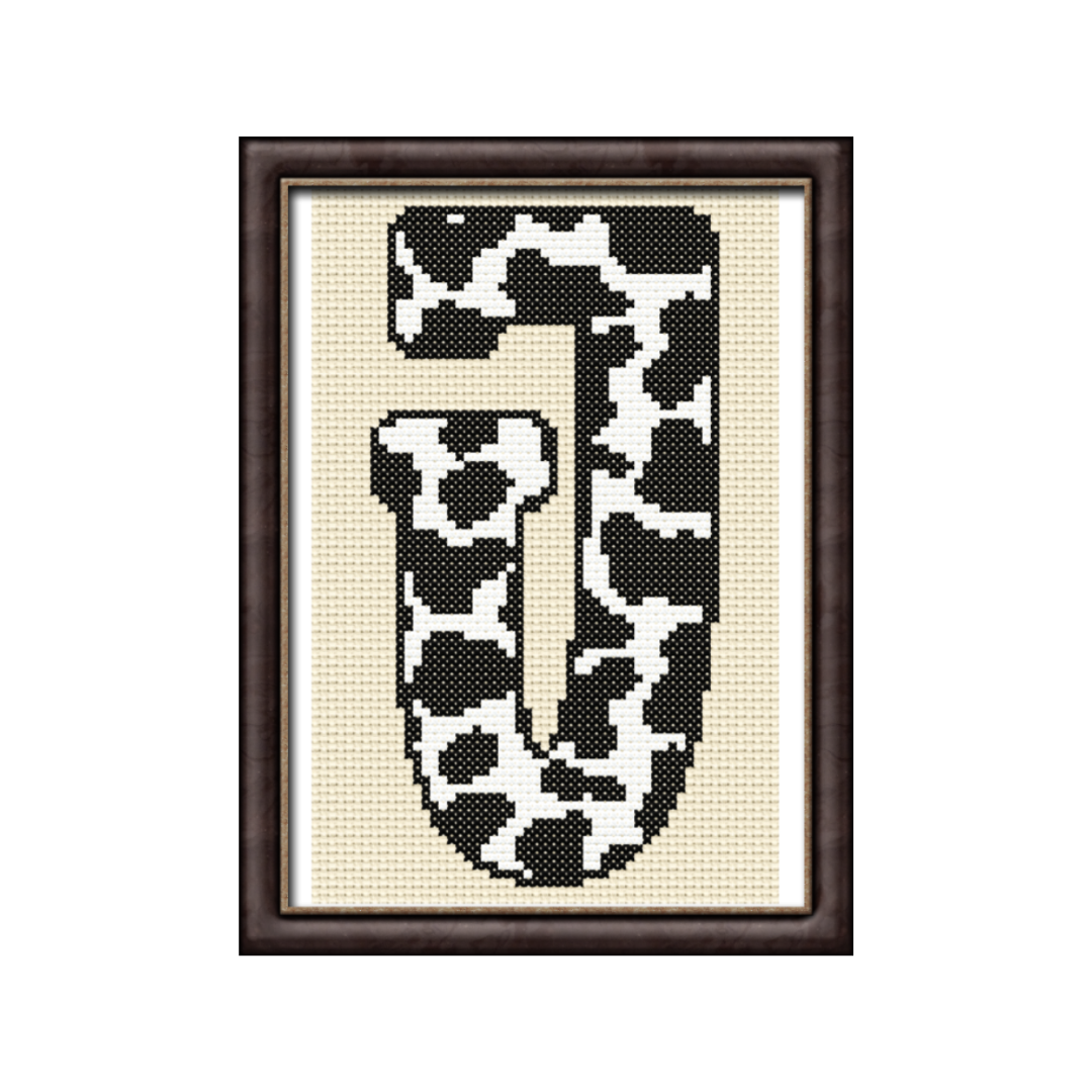 Cow Print J Monogram Cross Stitch Pattern