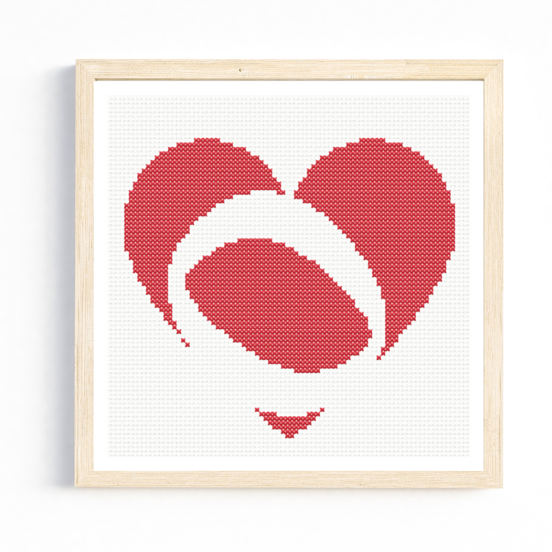 O Monogram in Heart Cross Stitch Pattern