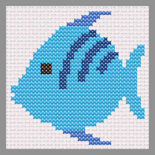 Free Little Blue Fish - PDF Cross Stitch Pattern