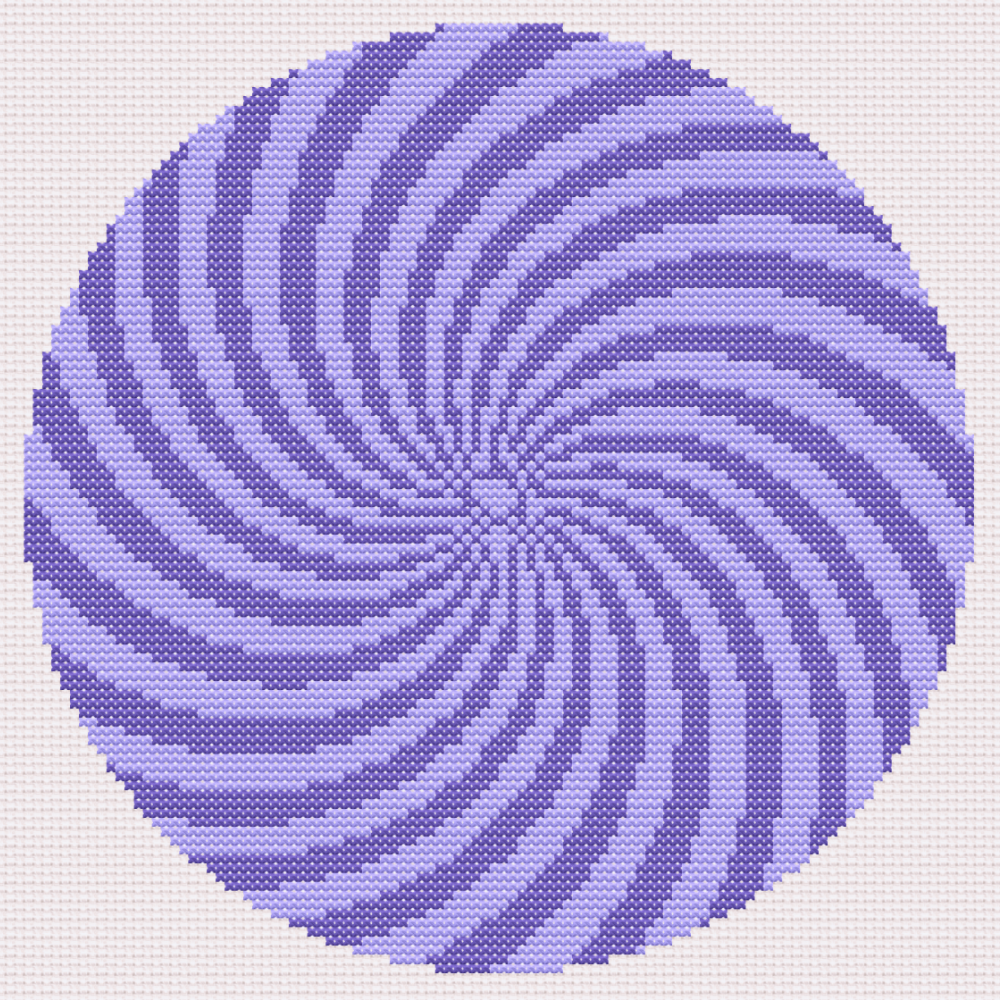 Round 2 tone swirl Cross Stitch Pattern