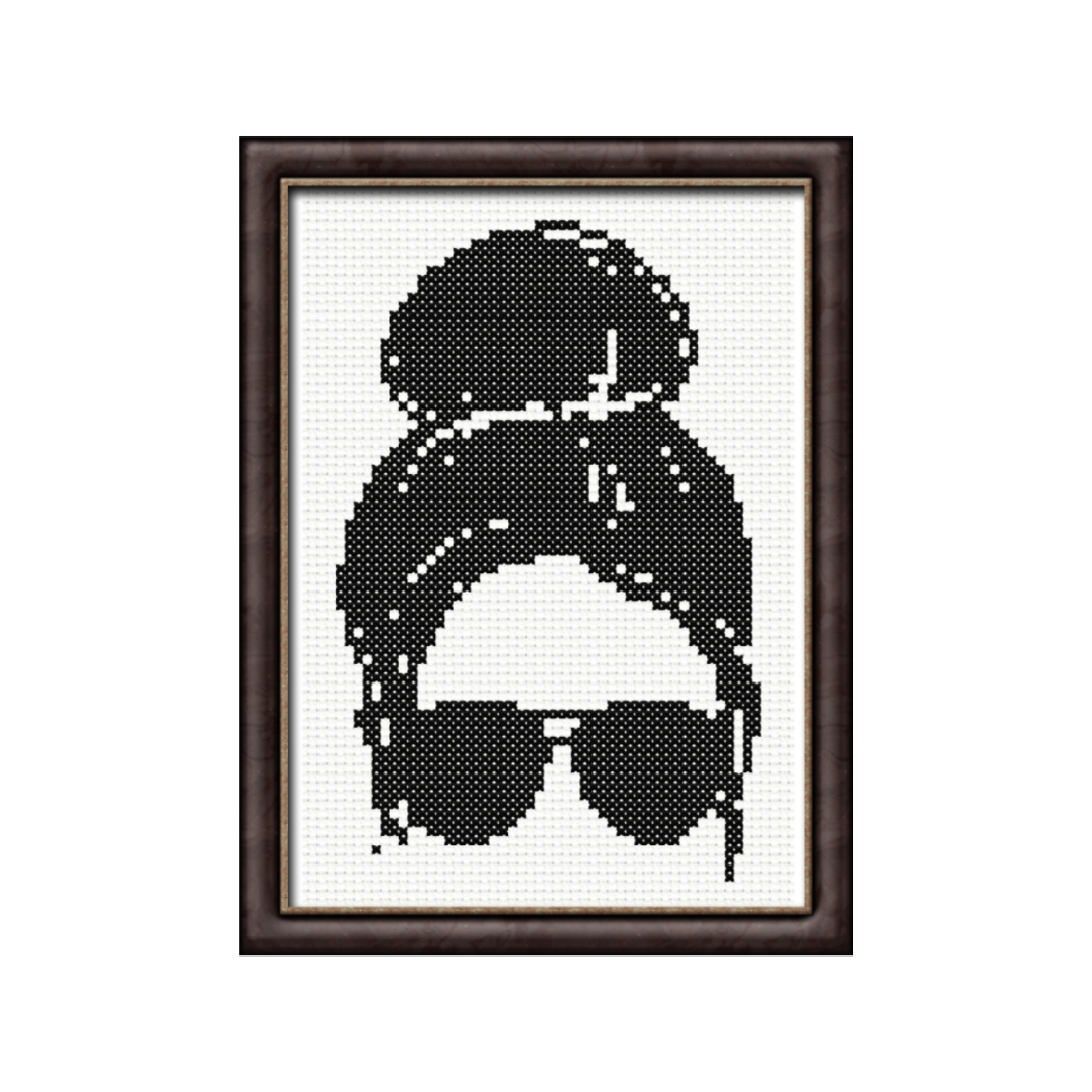 Messy Bun Cross Stitch Pattern
