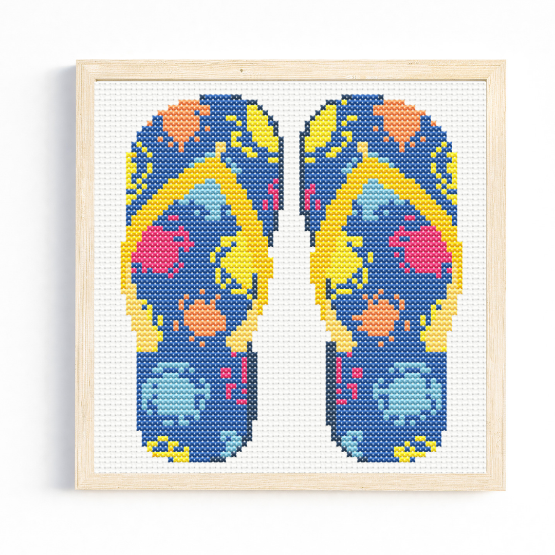 Flip Flops Colour Splash Cross Stitch Pattern