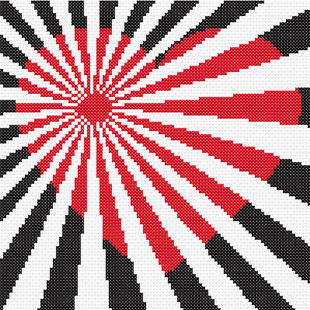Starburst Heart Cross Stitch Pattern