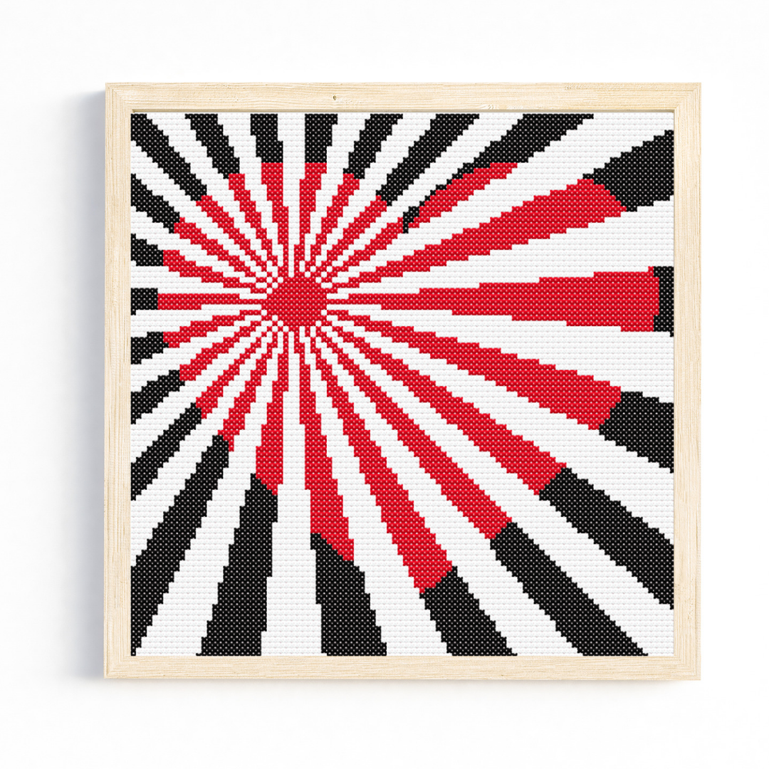 Starburst Heart Cross Stitch Pattern
