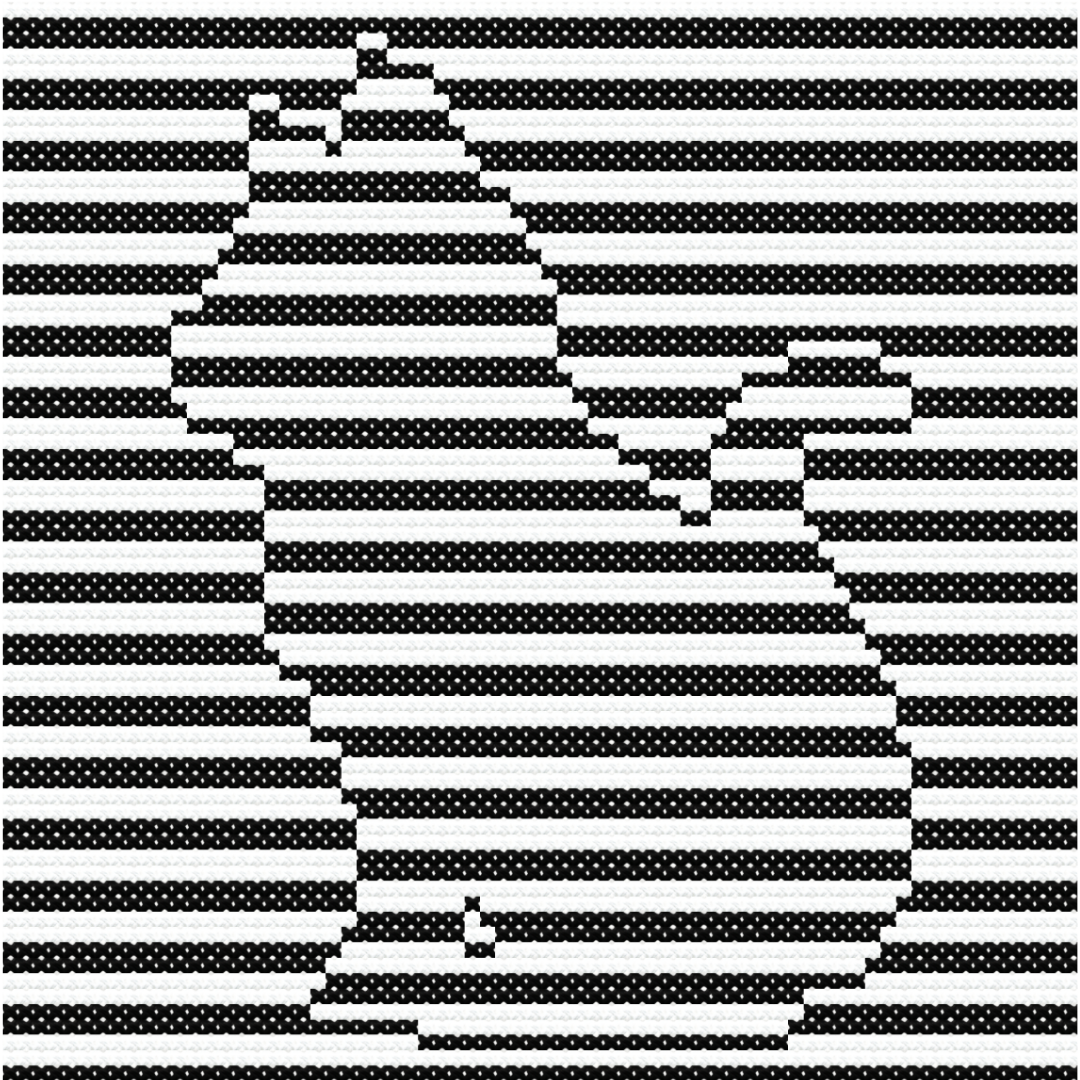 Op Art Sitting Cat Cross Stitch Pattern
