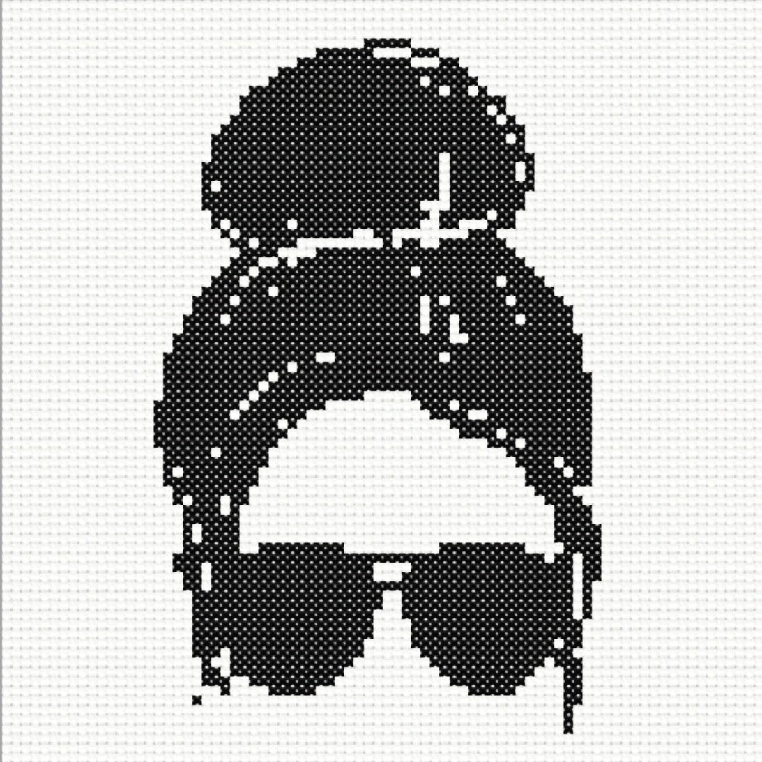 Messy Bun Cross Stitch Pattern