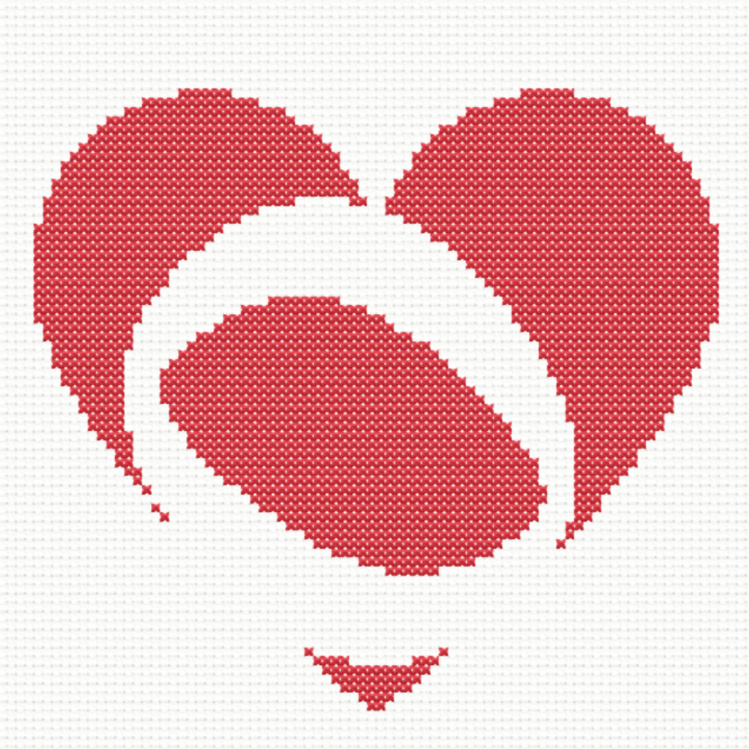 O Monogram in Heart Cross Stitch Pattern