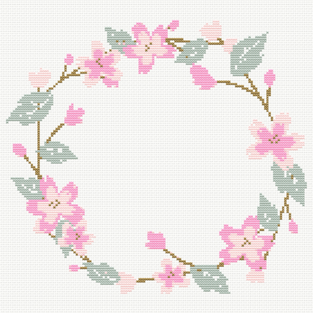 Floral Wreath 1 Cross Stitch Pattern