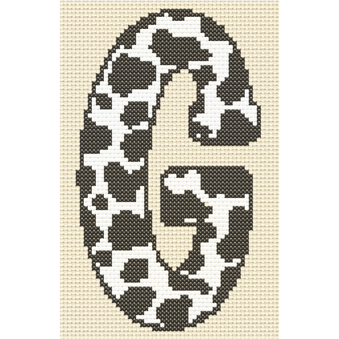 Cow Print G Monogram Cross Stitch Pattern