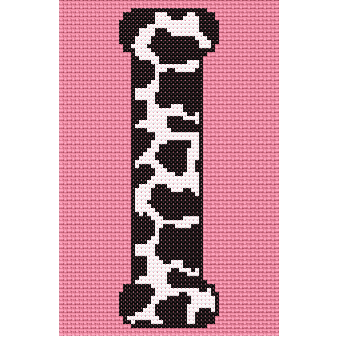 Cow Print I Monogram Cross Stitch Pattern