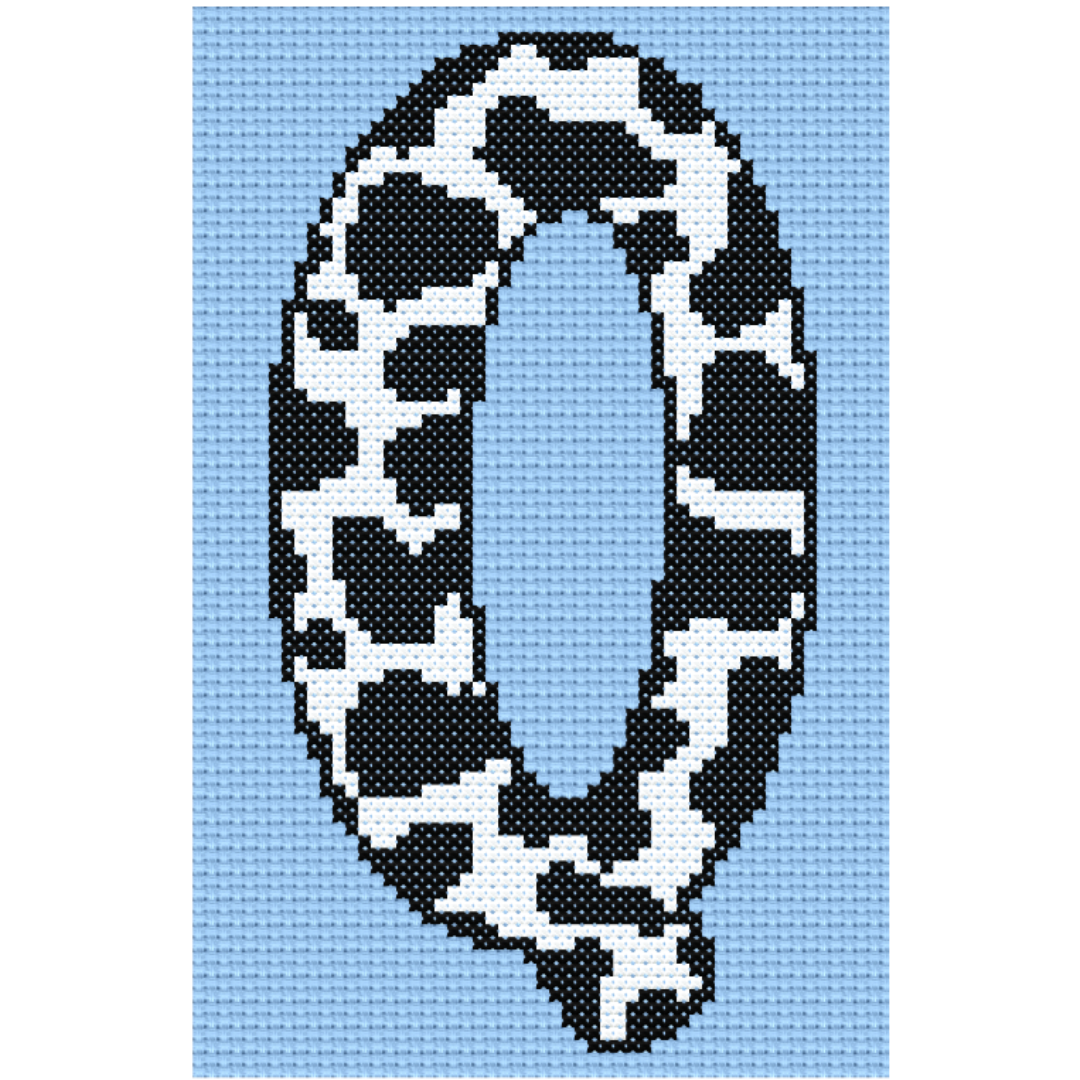 Cow Print Q Monogram Cross Stitch Pattern