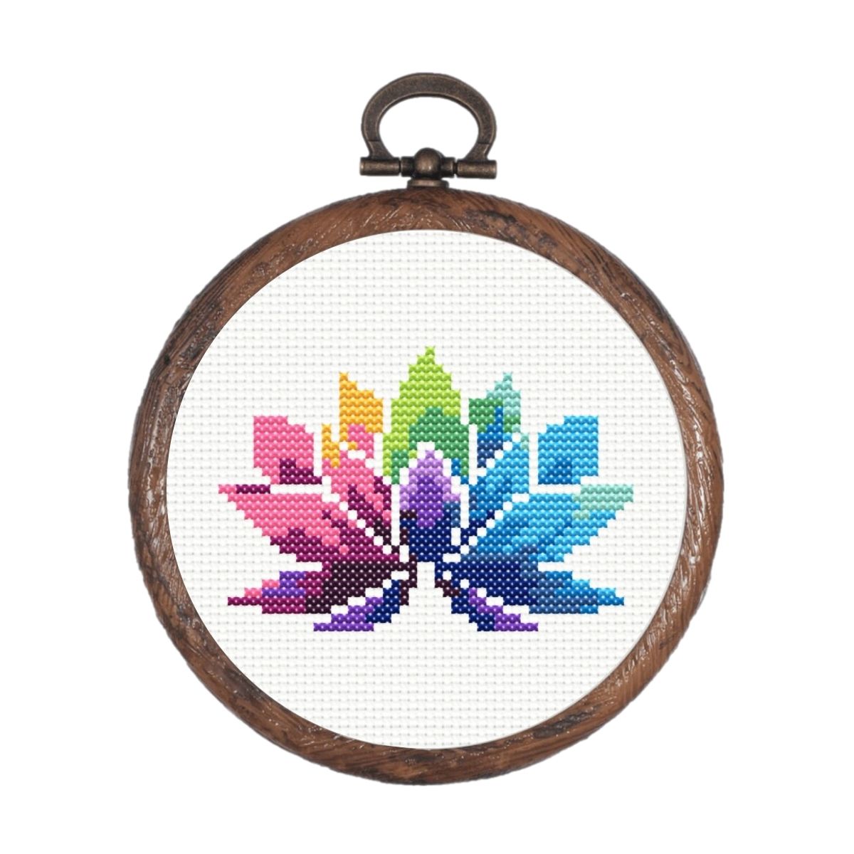 Free little lotus flower cross stitch pattern