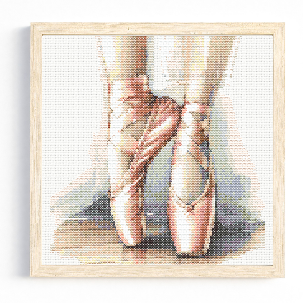 Ballet pointe shoes cross stitch pattern, PDF download