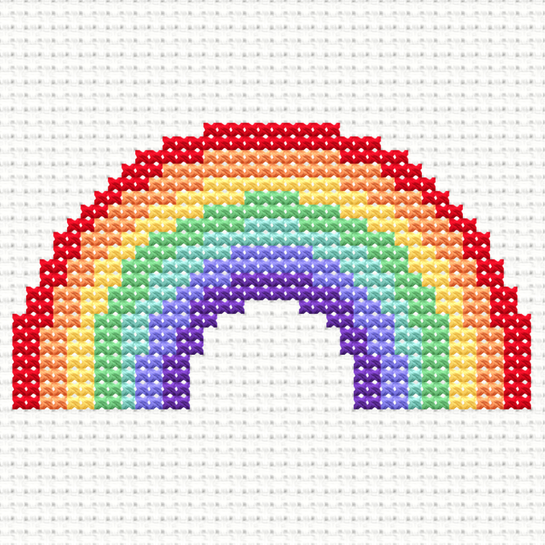 Free Simple Rainbow - PDF Cross Stitch Pattern 