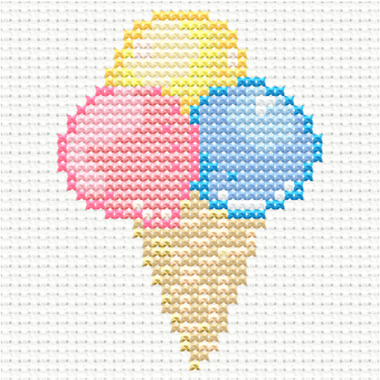 Free Ice cream - PDF Cross Stitch Pattern 