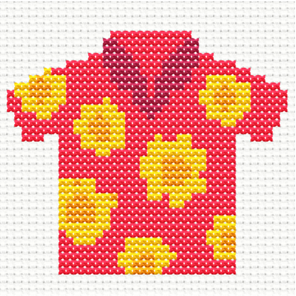 Free Red Summer Shirt - PDF Cross Stitch Pattern 