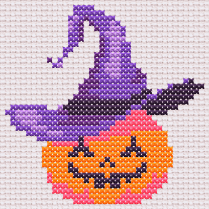 Free Halloween Pumpkin - PDF Cross Stitch Pattern 