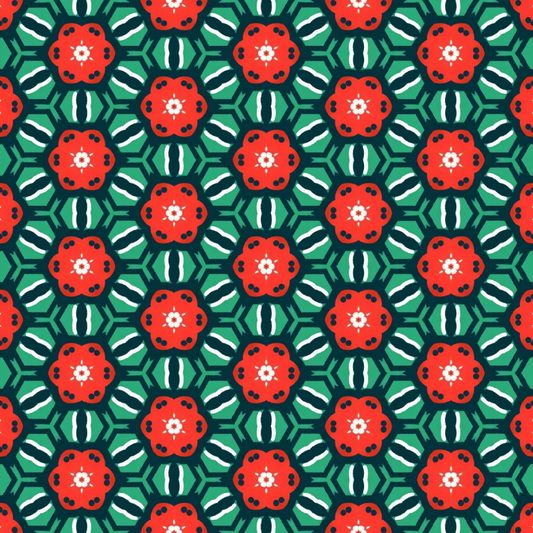 Red & Green Abstract Seamless Pattern 80.0 - Printable Scrapbook Paper