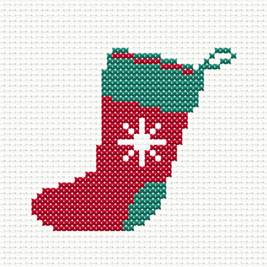 Free Simple Christmas Stocking - PDF Cross Stitch Pattern