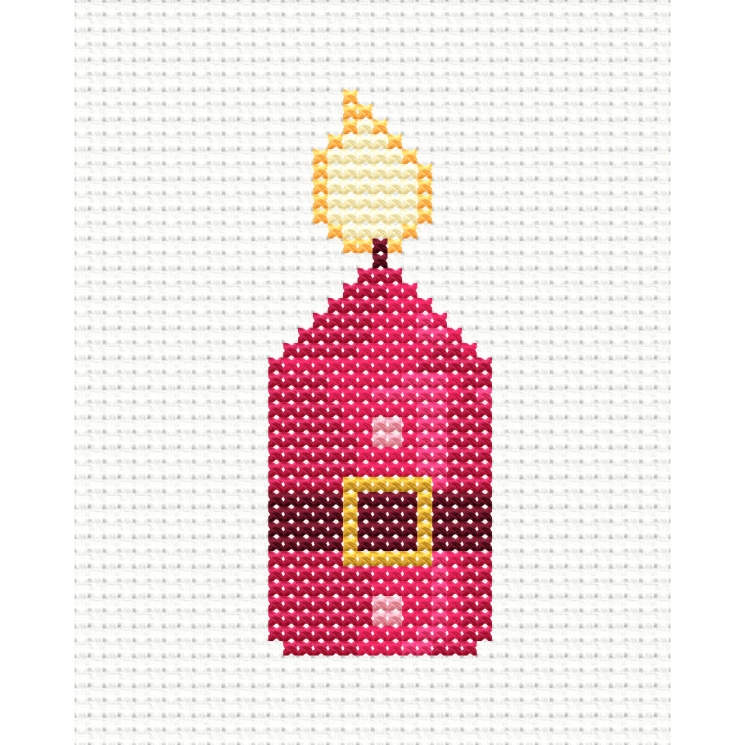 Free Santa Candle - PDF Cross Stitch Pattern