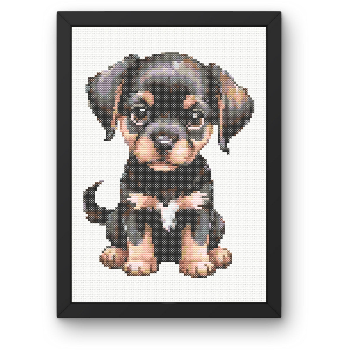 Black and Tan Puppy Cross Stitch Pattern